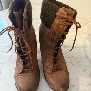 Brown Lace-Up Women's Boots